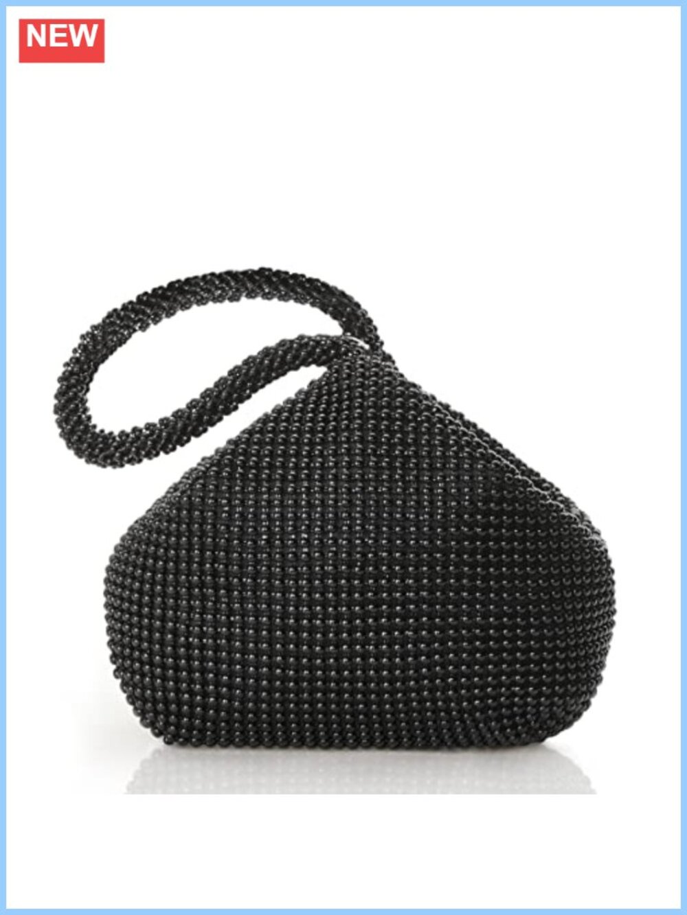 Beaded Satin Triangle Clutch Evening Bag Wristlet Purse